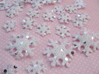60 Sequin Snowflake Applique christmas/Winter 2 Color  