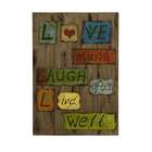 CC Home Furnishings Rustic Weathered Plank Love Laugh Live Wall Decor 