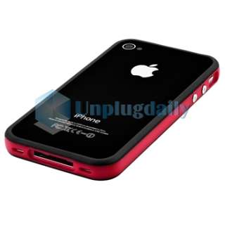 Red Black Silicone Bumper Case+Privacy Screen Protector For Apple 