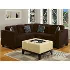 Acme 2 pc Brown ultra plush microfiber fabric upholstered sectional 