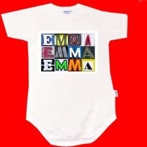  EMMA Personalized Baby Onesie Bodysuit Using Sign Letters 