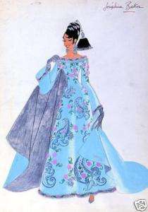Original Vintage Painting Josephine Baker Costume Dress  