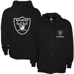  Oakland Raiders Black Touchback Full Zip Hoody Sweatshirt 