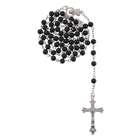 necklaces religious black bead rosary with round beads in 8mm
