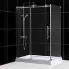   48 x 76 Shower Enclosure   Brushed Stainless Steel Finish Hardware