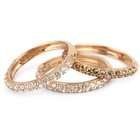 Judith Jack Sterling Silver and Rose Gold Plated Stack Rings Size 8