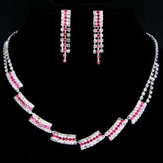 RED RUBY CRYSTAL *S315R* EARRINGS NECKLACE SETS  
