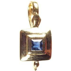  Faceted Sapphire Pendant   18 K Gold 