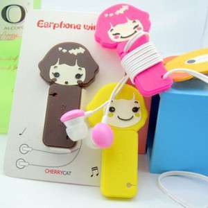 Cute Girl Headphone Cord Cable Winder Manage Organizer  
