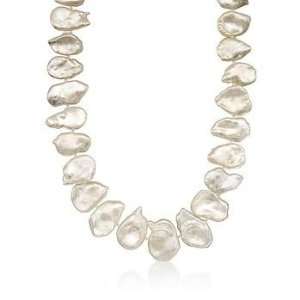  18 23mm Keshi Pearl Necklace With 14kt Yellow Gold Clasp Jewelry