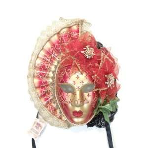  Red Big Woman Satin Venetian Masquerade Mask