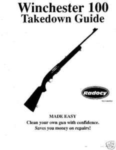 Winchester Model 100 Rifles Takedown Guide Radocy Assy.  