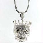 ICED OUT HIP HOP SKULL PENDANT & 36“ 4MM FRANCO CHAIN  