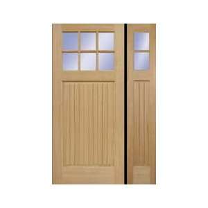  Exterior Door One Panel Six Lite V Groove with 1 Sidelite 