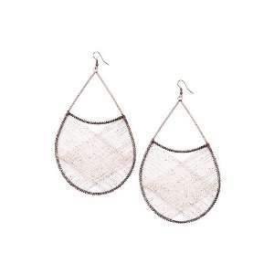  Gold and Ivory Metallic Dreamcatcher Earrings Jewelry