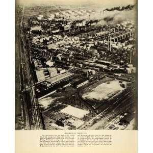  1933 Print Gary Indiana Industry Smoke Tanker Scene Landscape 