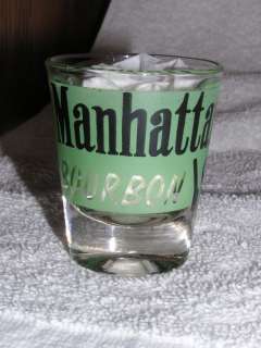 VINTAGE SOUVENIR MANHATTAN BOURBON SHOT GLASS  