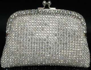 Z386 Swarovski Crystal Purse Handbag Evening Silver Bag  