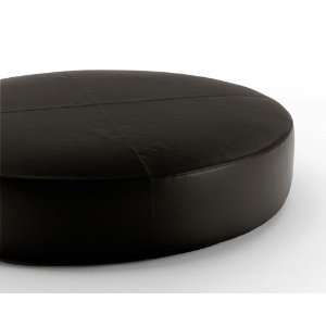   Furniture Imola Contemporary Round Leather Ottoman