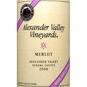  2008 Alexander Valley Vineyards Merlot Alexander Valley 