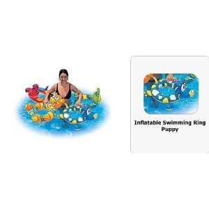   Inflatable Puppy Dog Swim Ring Pool Float  Toys & Games  