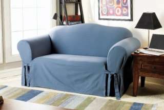 COTTON DUCK Bluestone color 1 piece Sofa Slipcover Box Cushion