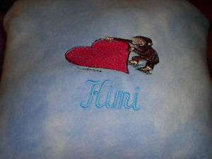 Personalized Embroidery Pillow Curious George  