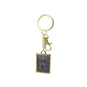   10, 6 Centimeter Metal Keychains with a Hamsa and Jerusalem In Hebrew