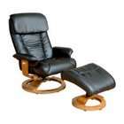 mac marketing euro black leather recliner with ottoman black leather