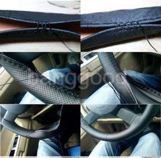 DIY Tan Genuine Leather Steering Wheel Cover With Hole Size M  