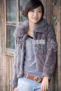 Sheared Rabbit Fur Jacket with Fox Fur collar  