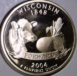 2004 S PROOF George Washington State Quarter State of Wisconsin DCAM 