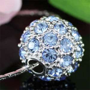 Blue Ball Pendant Necklace use Swarovski Crystal SN252  