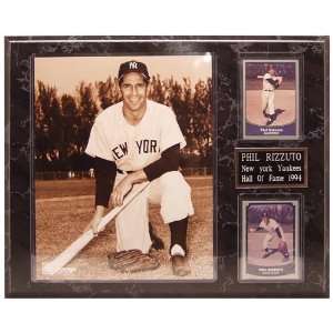  MLB Yankees Phil Rizzuto 2 Card Plaque