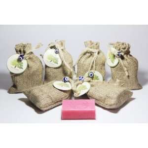   Natural Cloth Bag with Evil Eye Ornament, 3.52 Ounces (100gr), Pack of