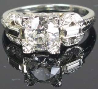 Deco 1.41ctw H SI2 Diamond Engagement Ring 18K Filigree  