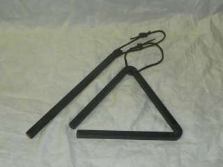   IRON TRIANGLE DINNER BELL w/ RINGER RUSTIC RANCH COWBOY OLD FARM TOOL