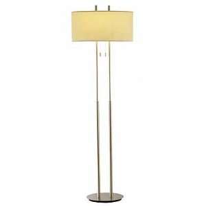  Duet Table Lamp With Ivory Drum Silk Shade Tall