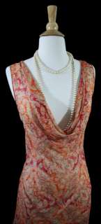 FABULOUS VTG STYLE 20s 30s 40s art deco printed sheer bias silk dress 