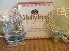 pair of beautiful christmas silverplate trivets by holly tree wreath