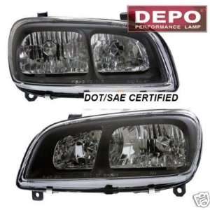  RAV4 RAV 4 98 99 00 BLACK HEADLIGHTS NEW PAIR DEPO 