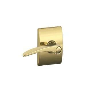  Schlage F40 605 Bright Brass Privacy Manhattan Style Lever 