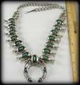 Sterling Necklace Squash Blossom Southwestern Turquoise  