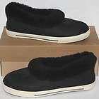   black suede Kalie clogs shoes Uggs Shearling lined Size 4 #5243  