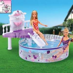 13 Swimming Pool Set with Real Waterfall Slide for Barbie  