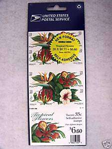 Mint 1999 Tropical Flowers Pane Scott #3313b (9013 17)  