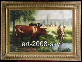 Original Wild Animal Oil painting artCow24x36​  