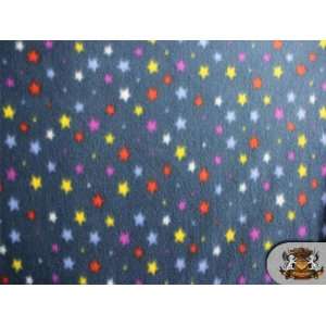  Fleece Printed Colored Stars Fabric / By the Yard 