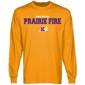 Knox College Prairie Fire Gold University Name Long Sleeve T shirt
