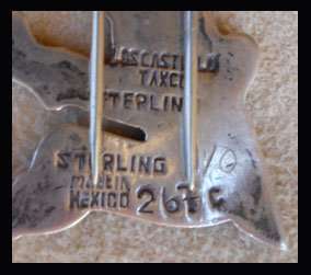   STERLING SILVER FUR CLIP AZTEC WARRIOR LOS CASTILLO 1940s  